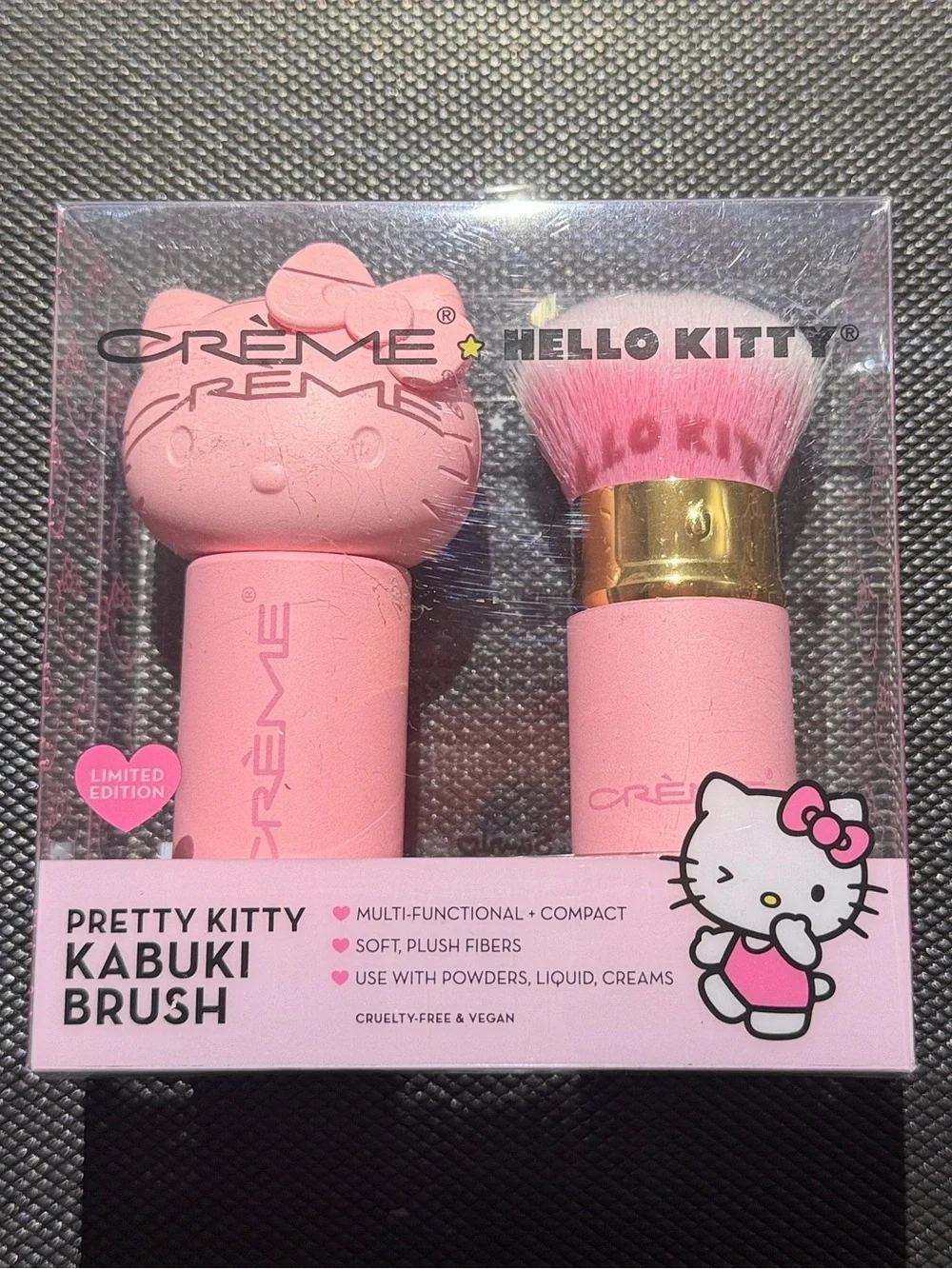 Crème x Hello Kitty Pretty Kitty Pink Kabuki Brush - Compact Makeup Brush